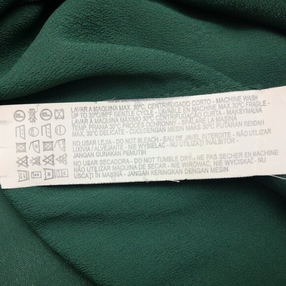 Zara Woman Ladies Size XL V-neck Long Sleeves Dark Green Blouse - Picture 6 of 13